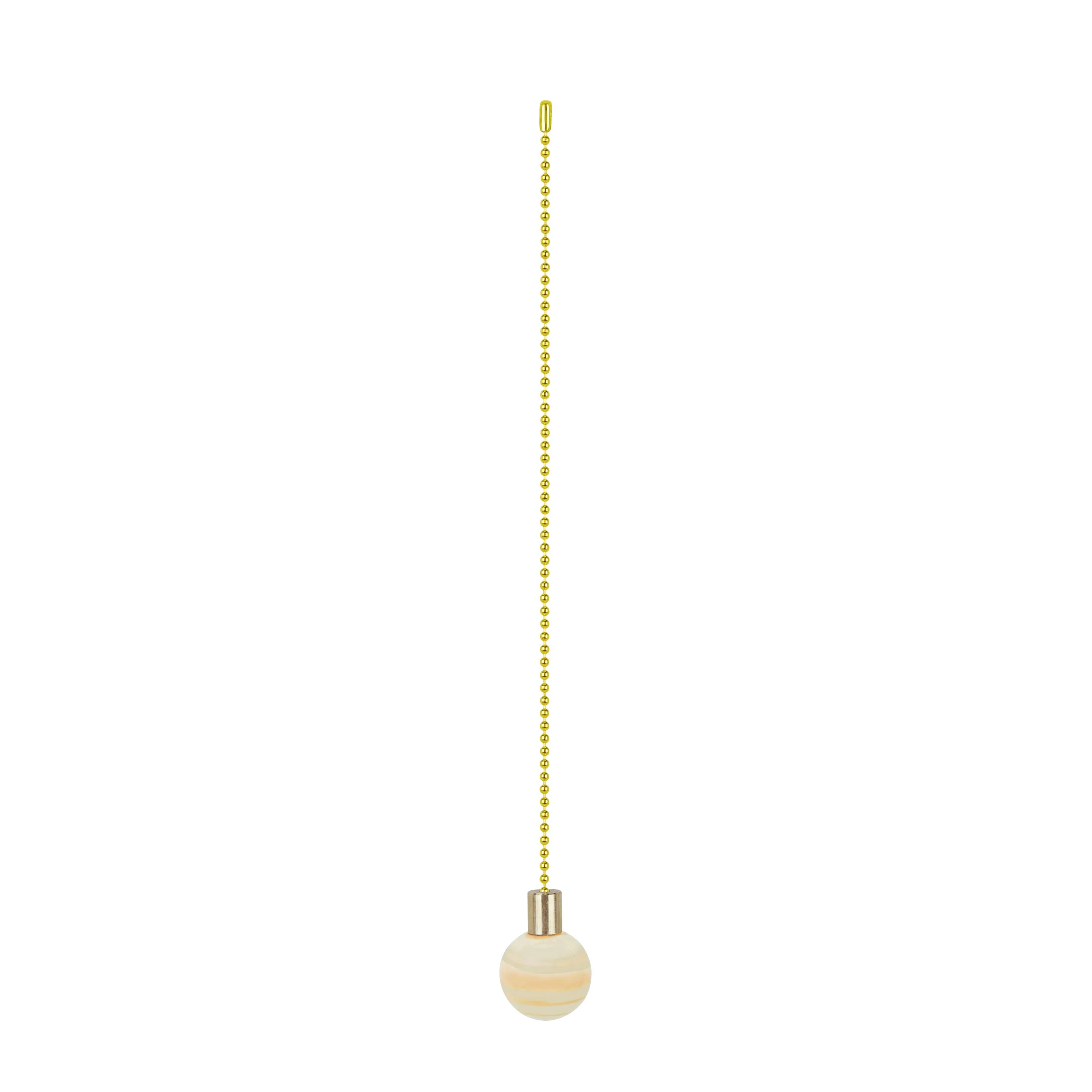 # 20510-11, 12" Milky with Tangerine Grain Glass Knob with Pull Chain in Copper