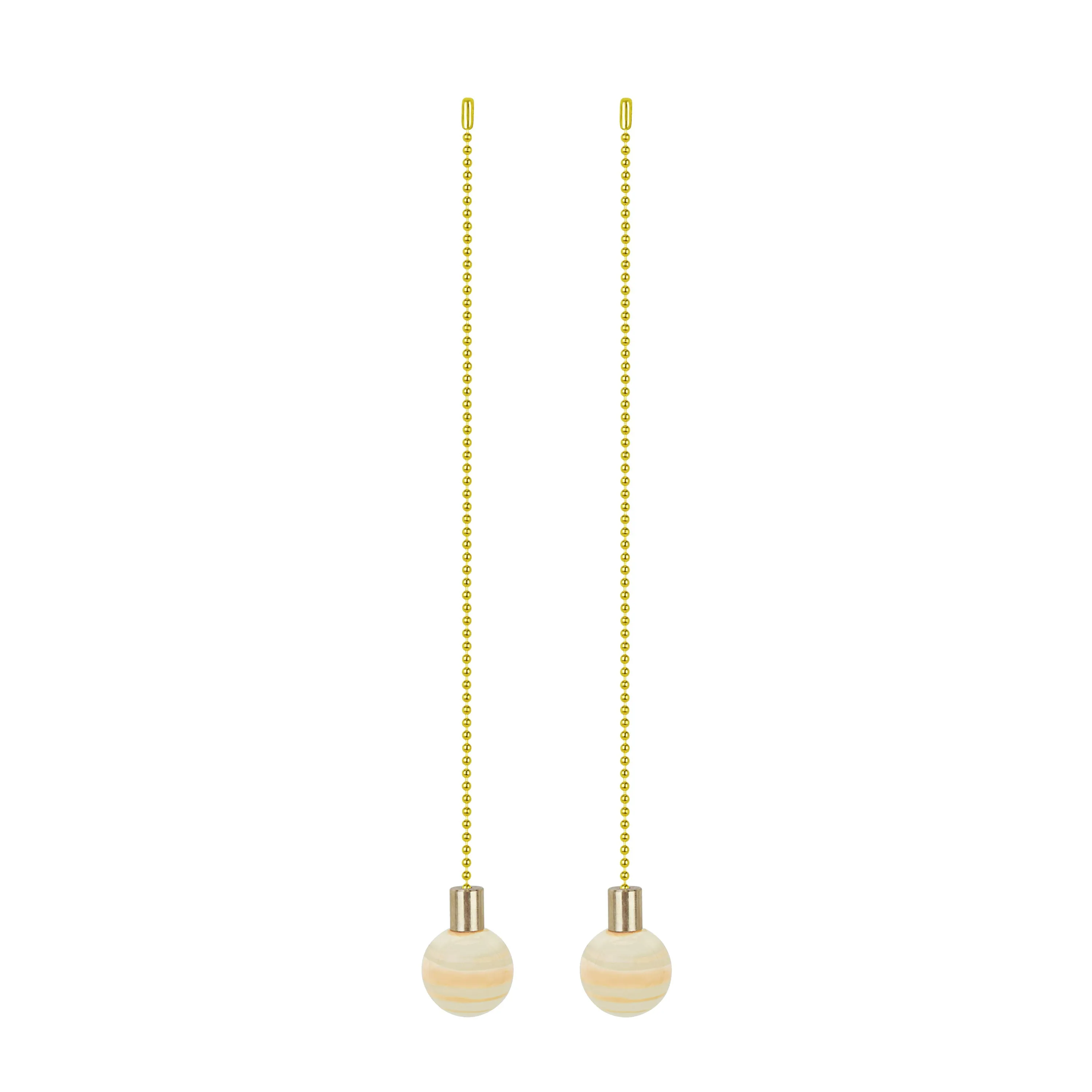 # 20510-12, 12" Milky with Tangerine Grain Glass Knob with Pull Chain in Copper, 2 Pack