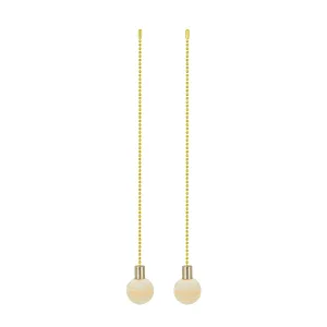 # 20510-12, 12" Milky with Tangerine Grain Glass Knob with Pull Chain in Copper, 2 Pack
