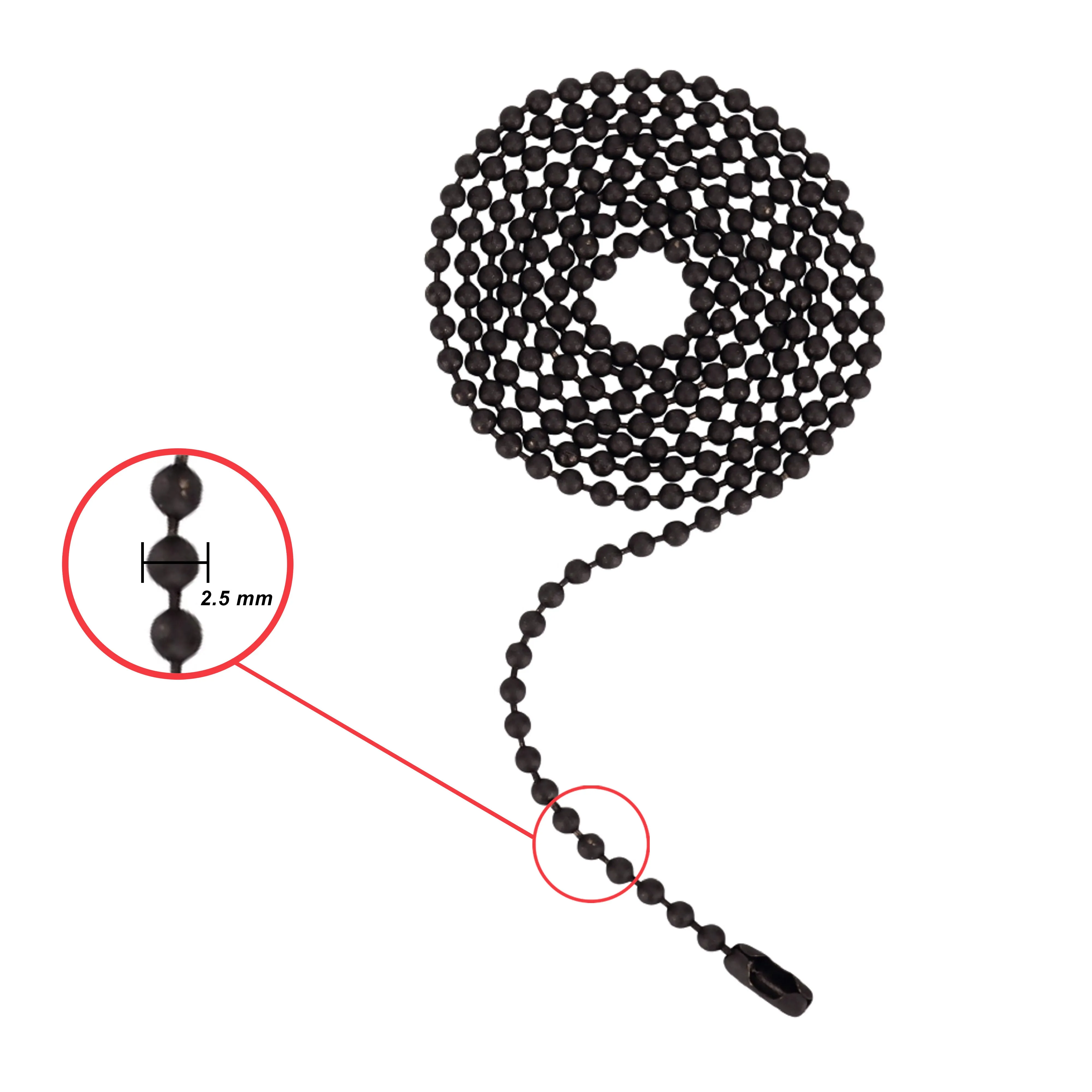 # 21303-2 3 Feet Beaded Pull Chain with Connector in Oil Rubbed Bronze, 2 Pack