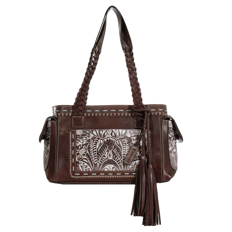 Ariat Ladies Rori Tooled Dark Brown Satchel Handbag A770011534
