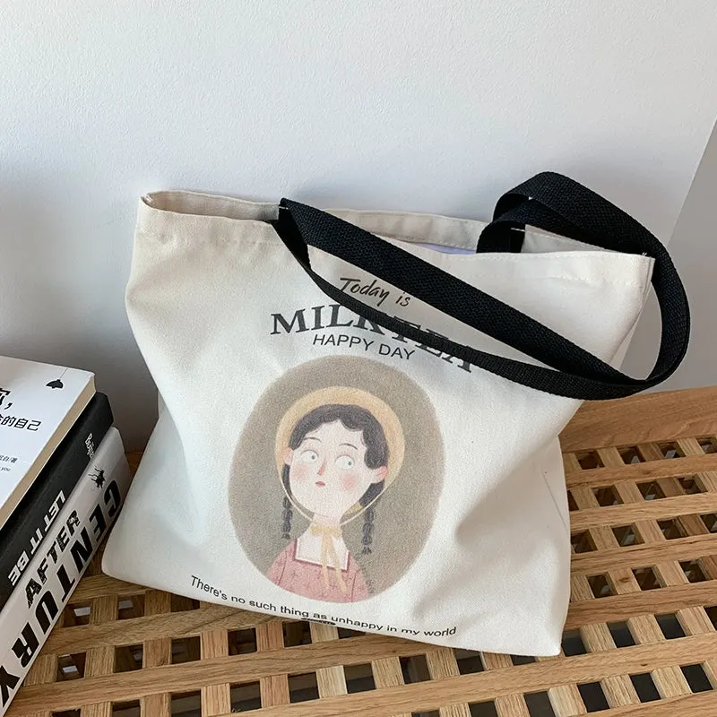 Artistic One-Shoulder Canvas Bag