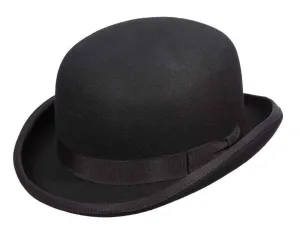 B Scala Wool Felt Bowler Derby Satin Lined Hat, Color Black, Style#WF507