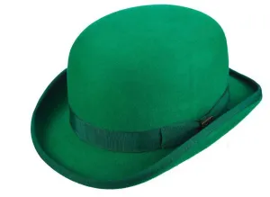 B Scala Wool Felt Bowler Derby Satin Lined Hat, Color Kelly Green,Style#WF507