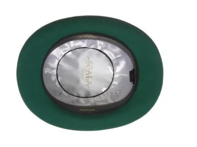 B Scala Wool Felt Bowler Derby Satin Lined Hat, Color Kelly Green,Style#WF507