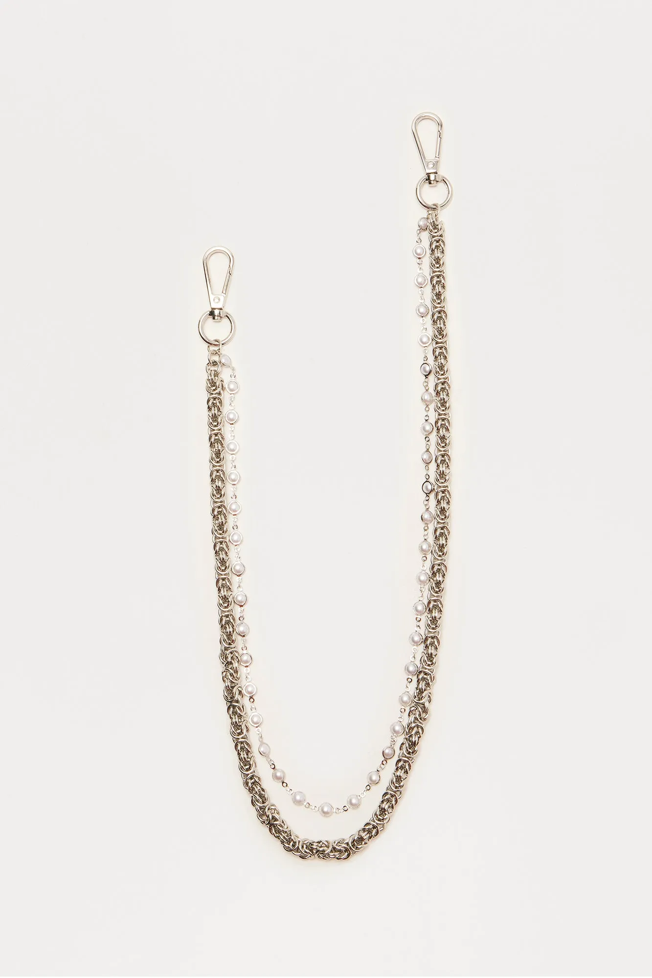 Bayview Beaded Pants Chain- Silver