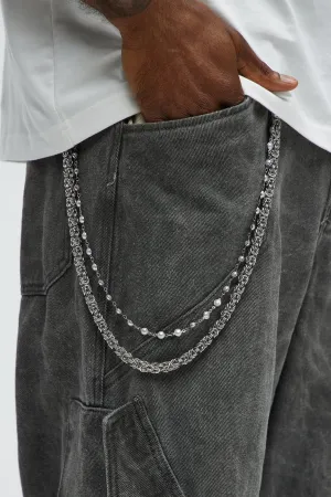Bayview Beaded Pants Chain- Silver