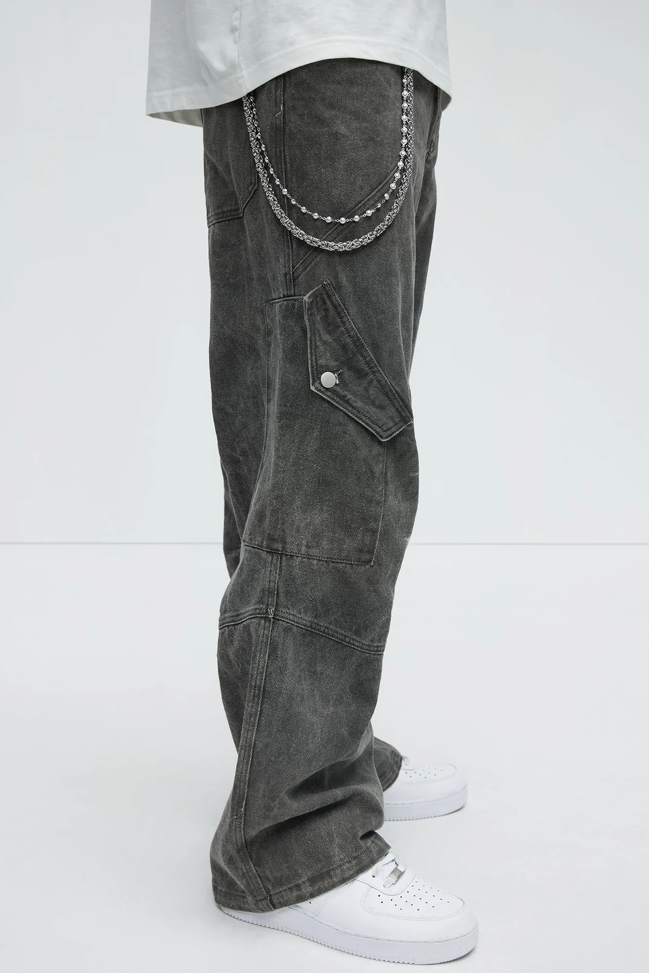 Bayview Beaded Pants Chain- Silver