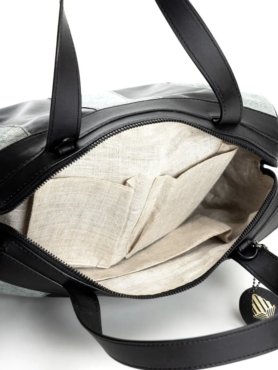 Chloris (Black & Dark Grey) | Women's Bag Made with Apple & Coconut Leather