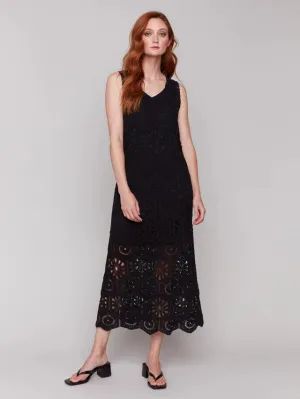 Crochet Sleeveless Maxi Dress C3203