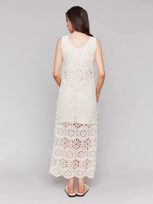 Crochet Sleeveless Maxi Dress C3203