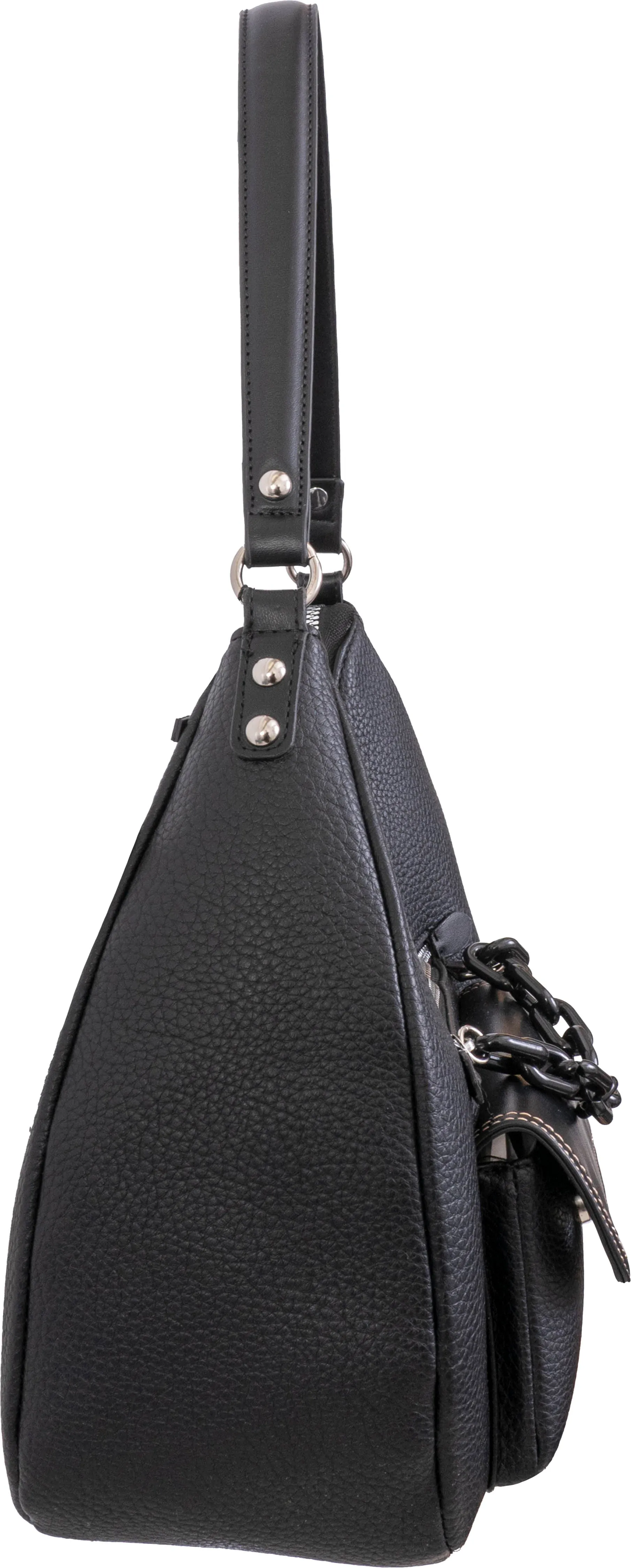 Ellen Tracy Crescent Shoulder Bag with Decorative Resin Chain