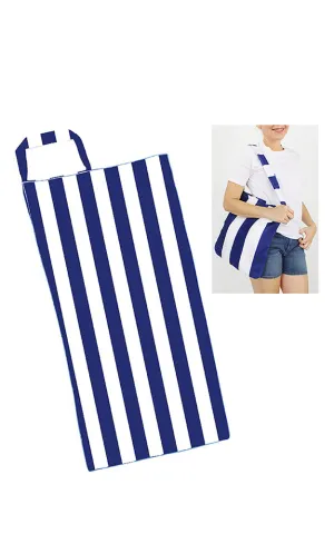 ETW10177 2 in 1 Striped Pattern Beach Towel & Beach Bag