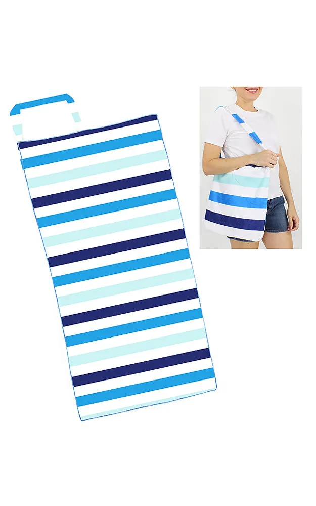 ETW10178 2 in 1 Striped Pattern Beach Towel & Beach Bag