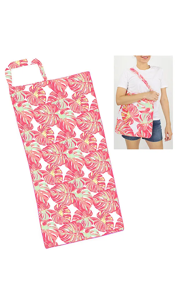 ETW10179 2 in 1 Palm Tree Pattern Beach Towel & Beach Bag