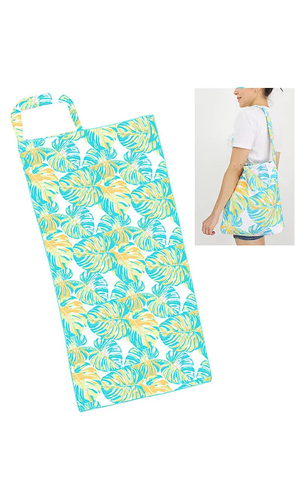 ETW10179 2 in 1 Palm Tree Pattern Beach Towel & Beach Bag