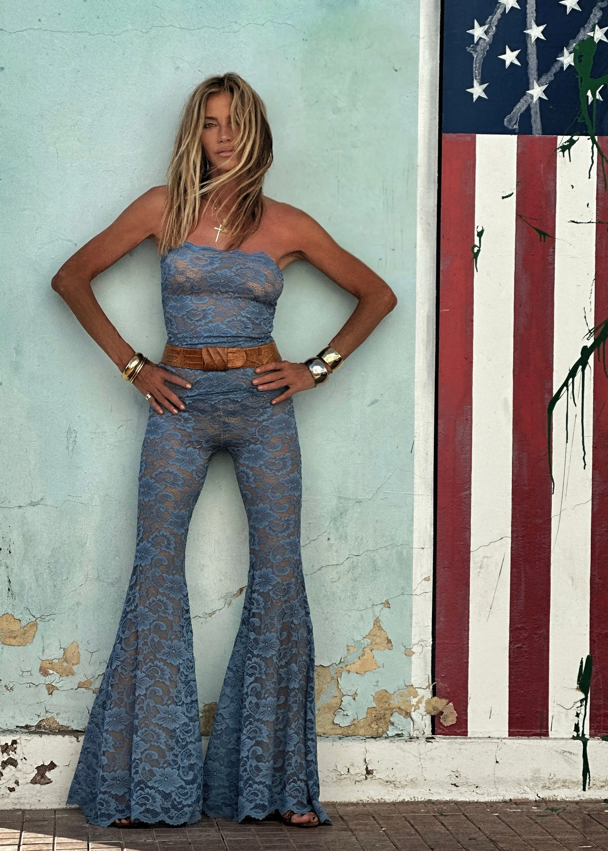Jagger Pants Denim Lace