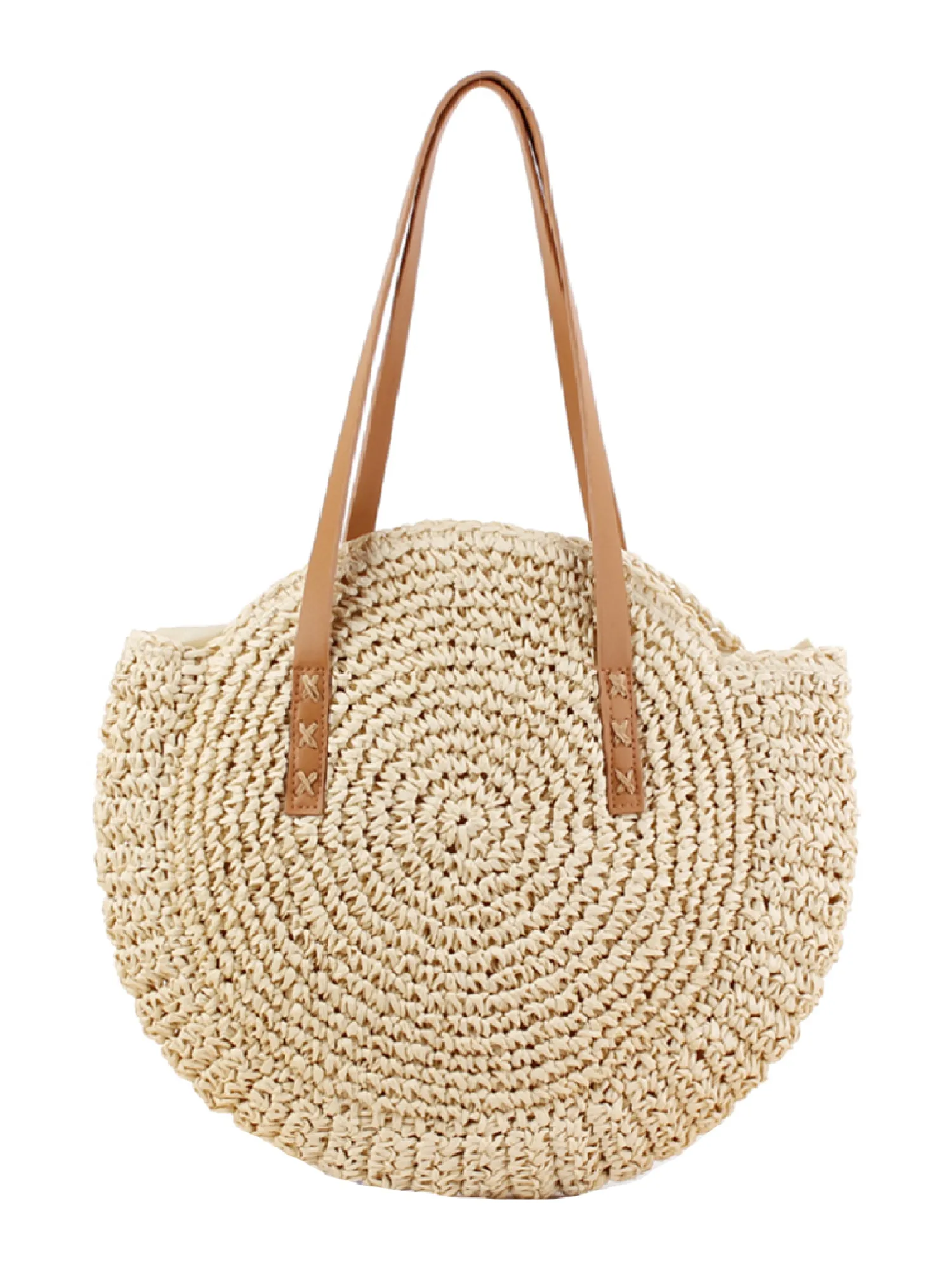 'Jessica' Rattan Round Oversized Beach Tote Bag (5 Styles)