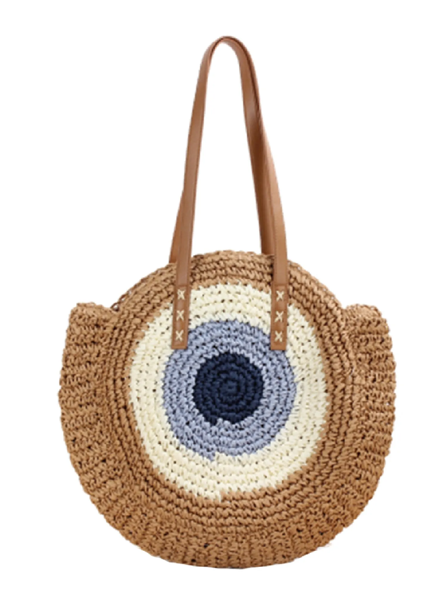 'Jessica' Rattan Round Oversized Beach Tote Bag (5 Styles)