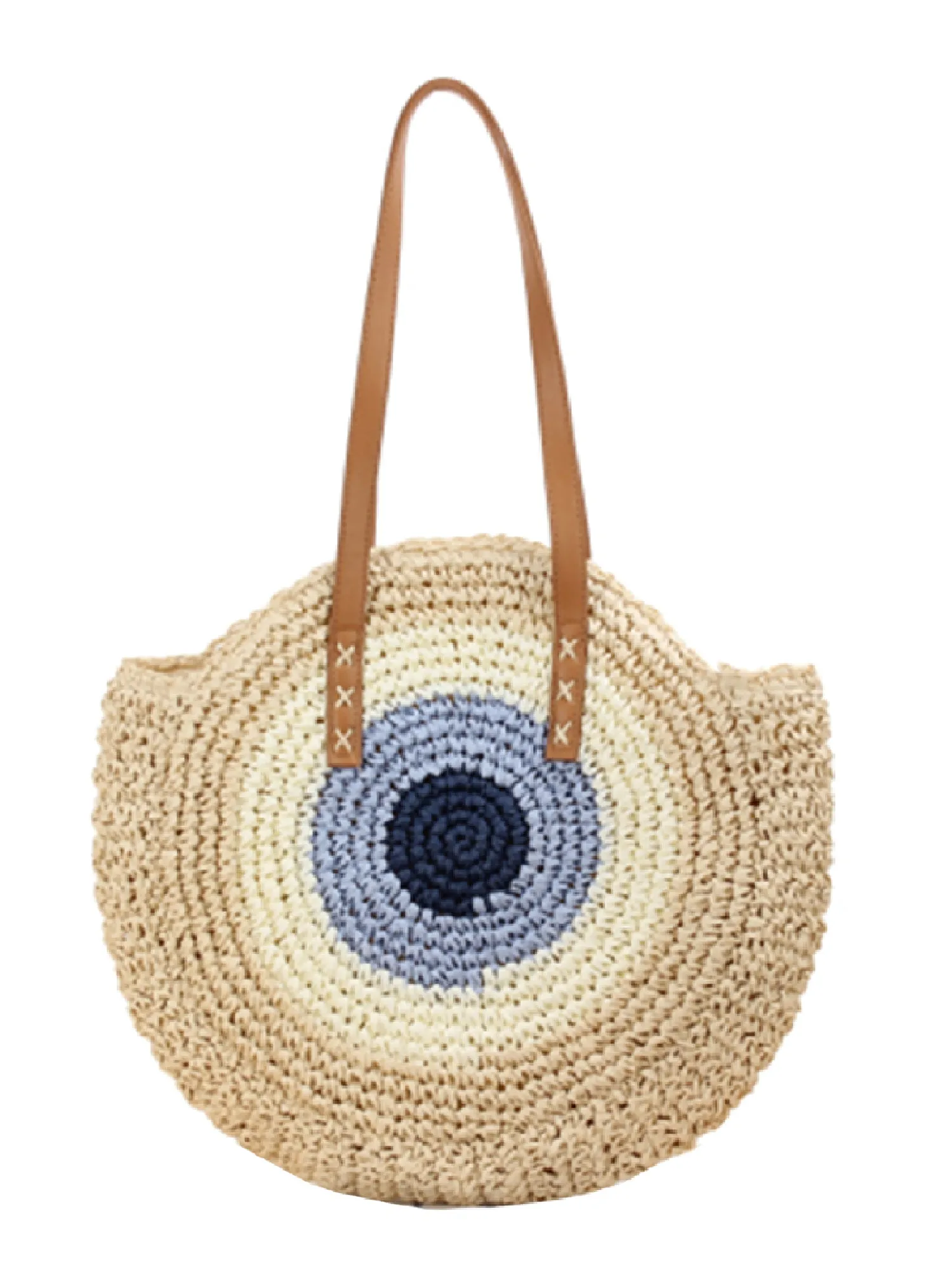 'Jessica' Rattan Round Oversized Beach Tote Bag (5 Styles)