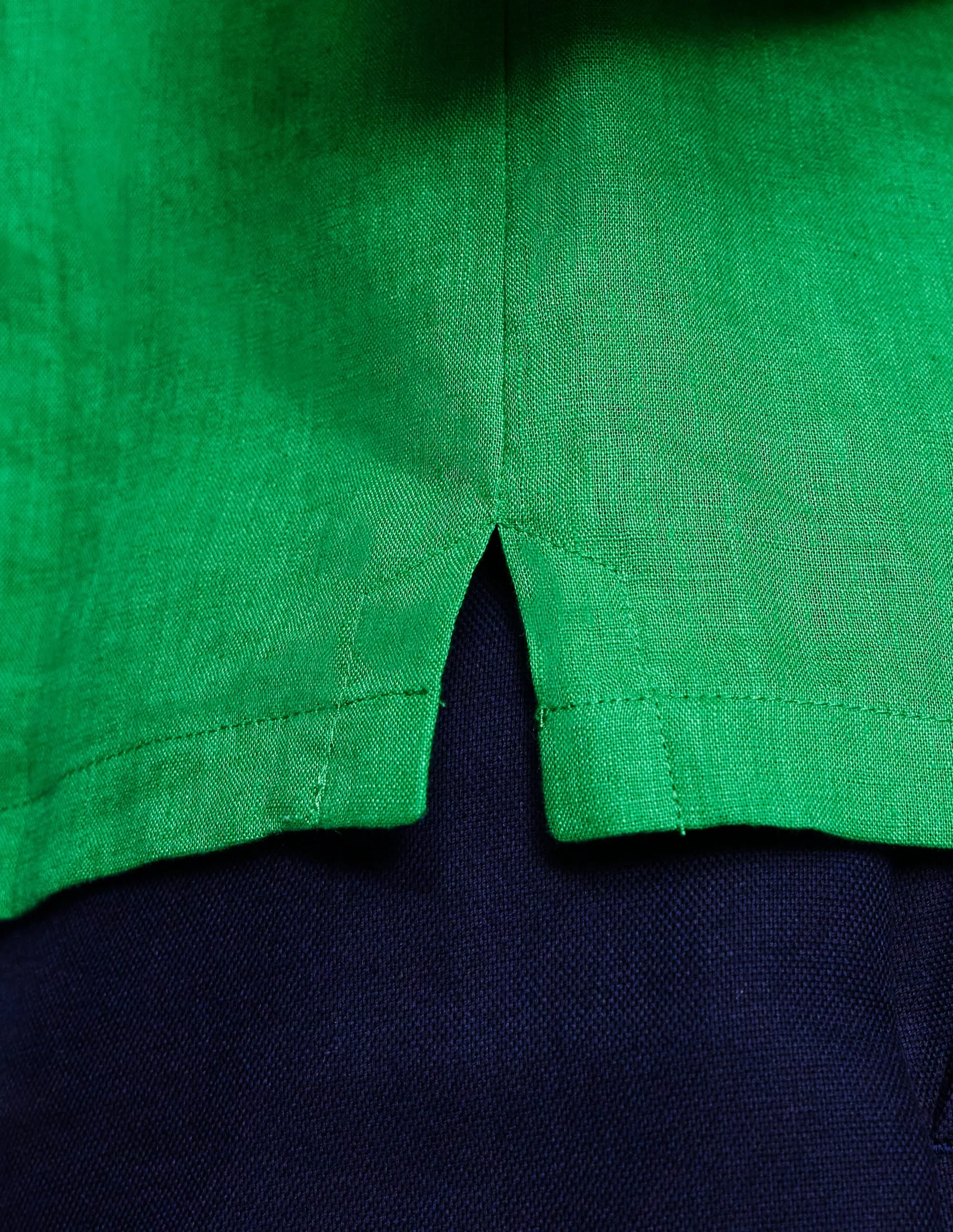 Linen Shell Top-Sapling Green