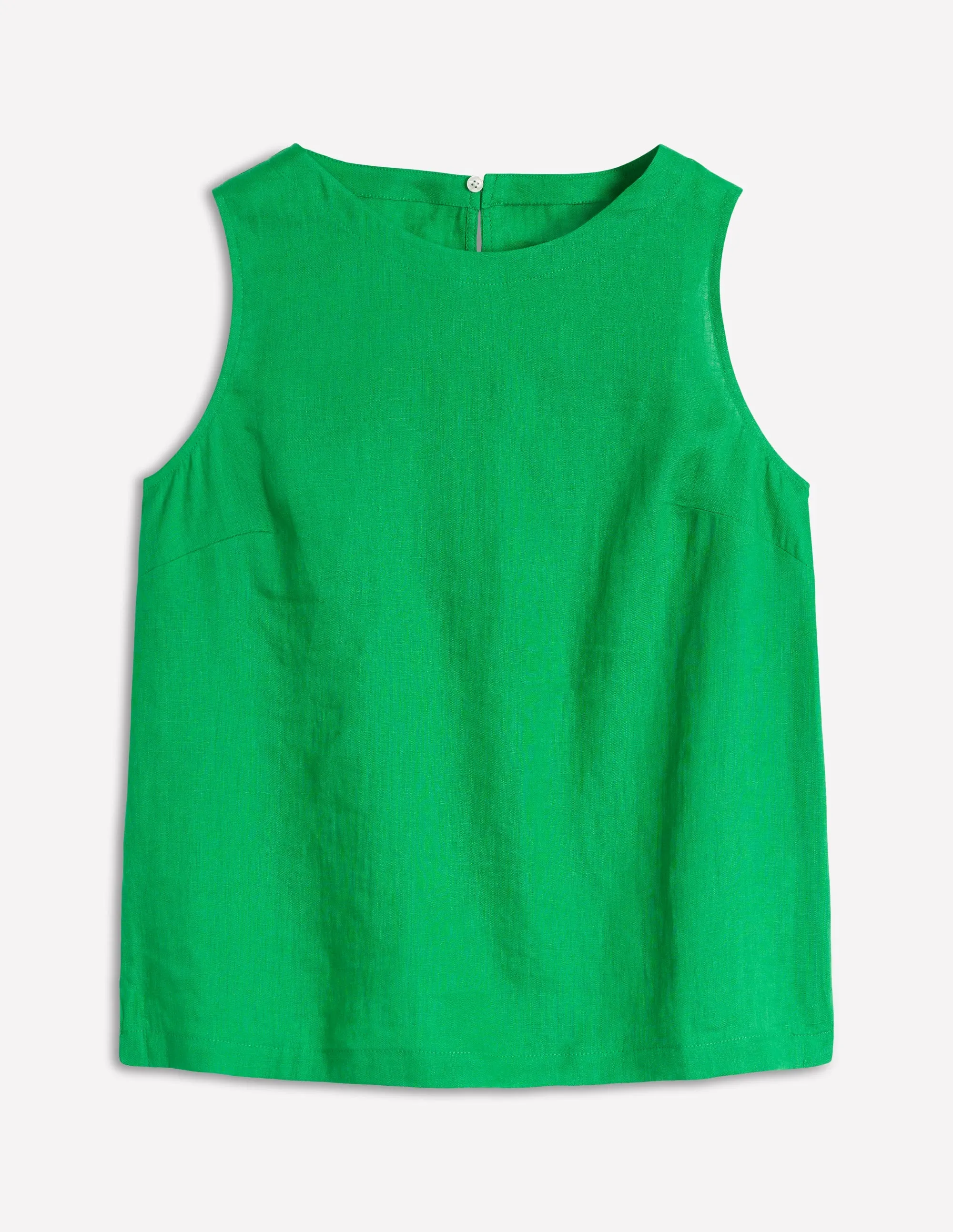 Linen Shell Top-Sapling Green