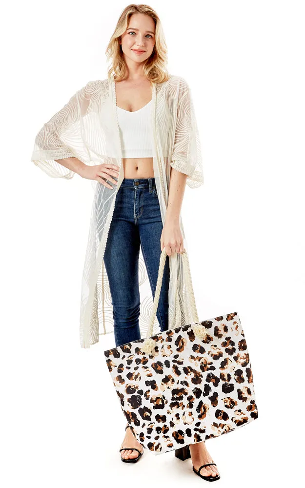 LOA341 Leopard Printed Beach Bag