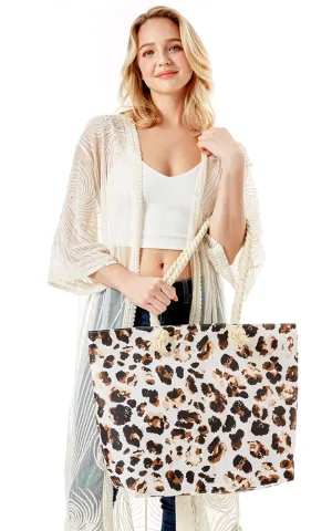LOA341 Leopard Printed Beach Bag