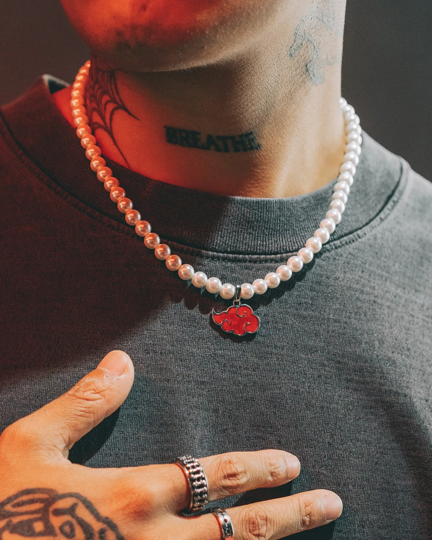 Loiter X Naruto Akatsuki Pearl Chain Red/White