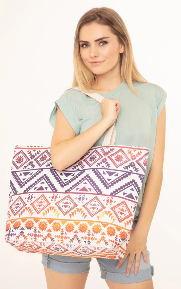 MB0122 Colorful Tribal Pattern Tote Bag