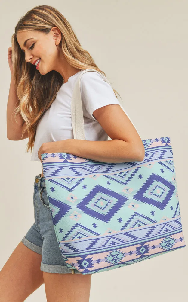 MB0140 Colorful Tribal Pattern Tote Bag
