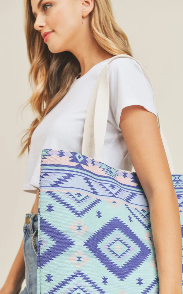 MB0140 Colorful Tribal Pattern Tote Bag