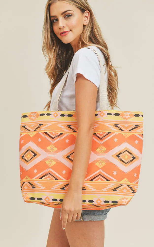 MB0140 Colorful Tribal Pattern Tote Bag