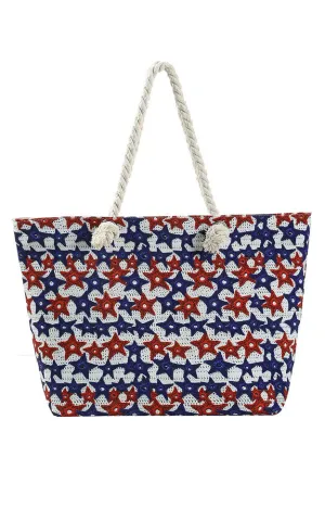MB0230 STAR PRINT BEACH TOTE BAG