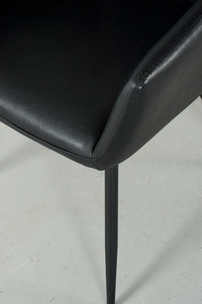MILAN - Black Vintage Leather Armchair