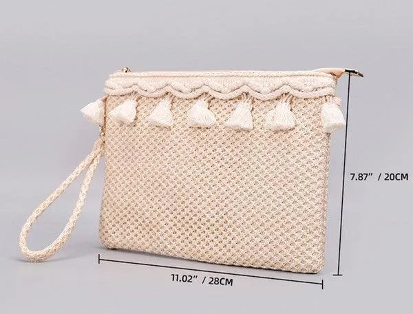 Nacey Crochet Tassel Clutch