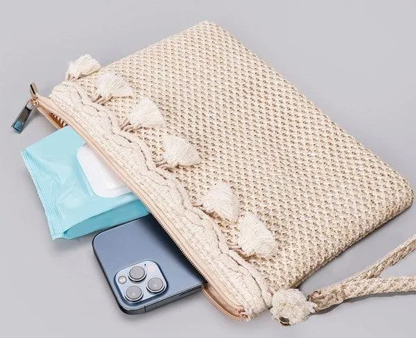 Nacey Crochet Tassel Clutch