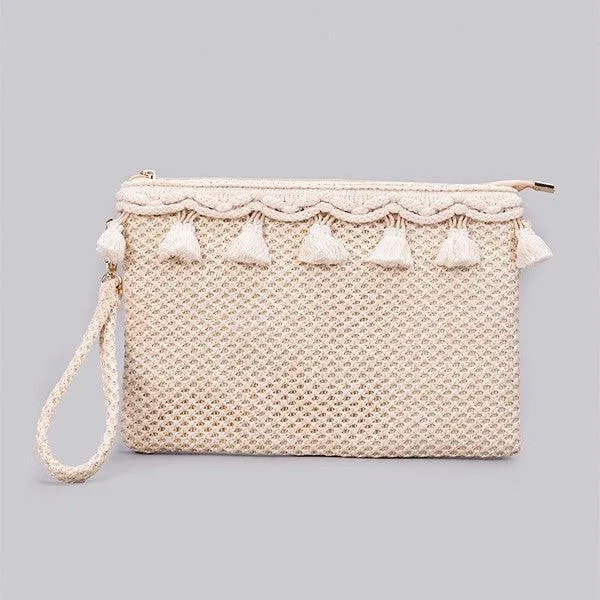Nacey Crochet Tassel Clutch