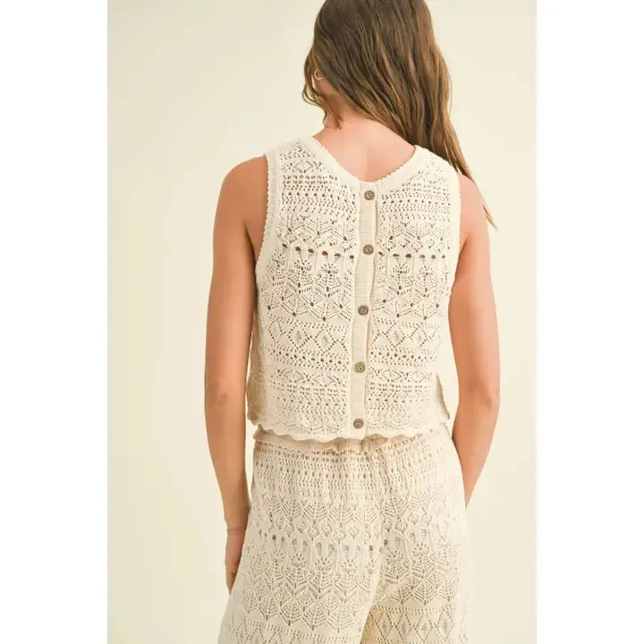 NB Crochet Pattern Back Button Top