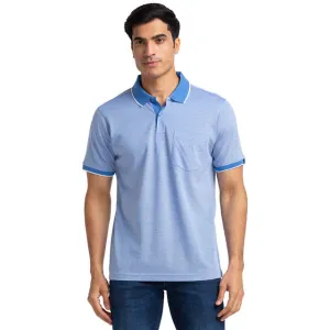 Raymond Men Blue Contemporary Fit Structured Solid T-Shirt