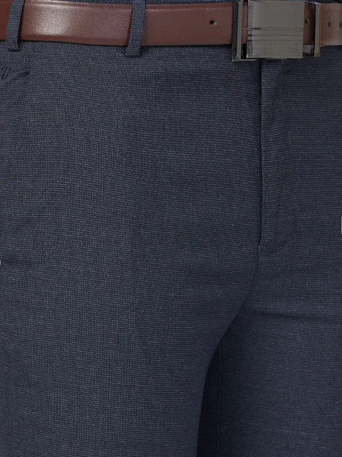 Raymond Men Blue Slim Fit Structured Trouser