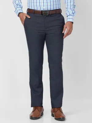 Raymond Men Blue Slim Fit Structured Trouser