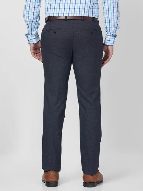 Raymond Men Blue Slim Fit Structured Trouser