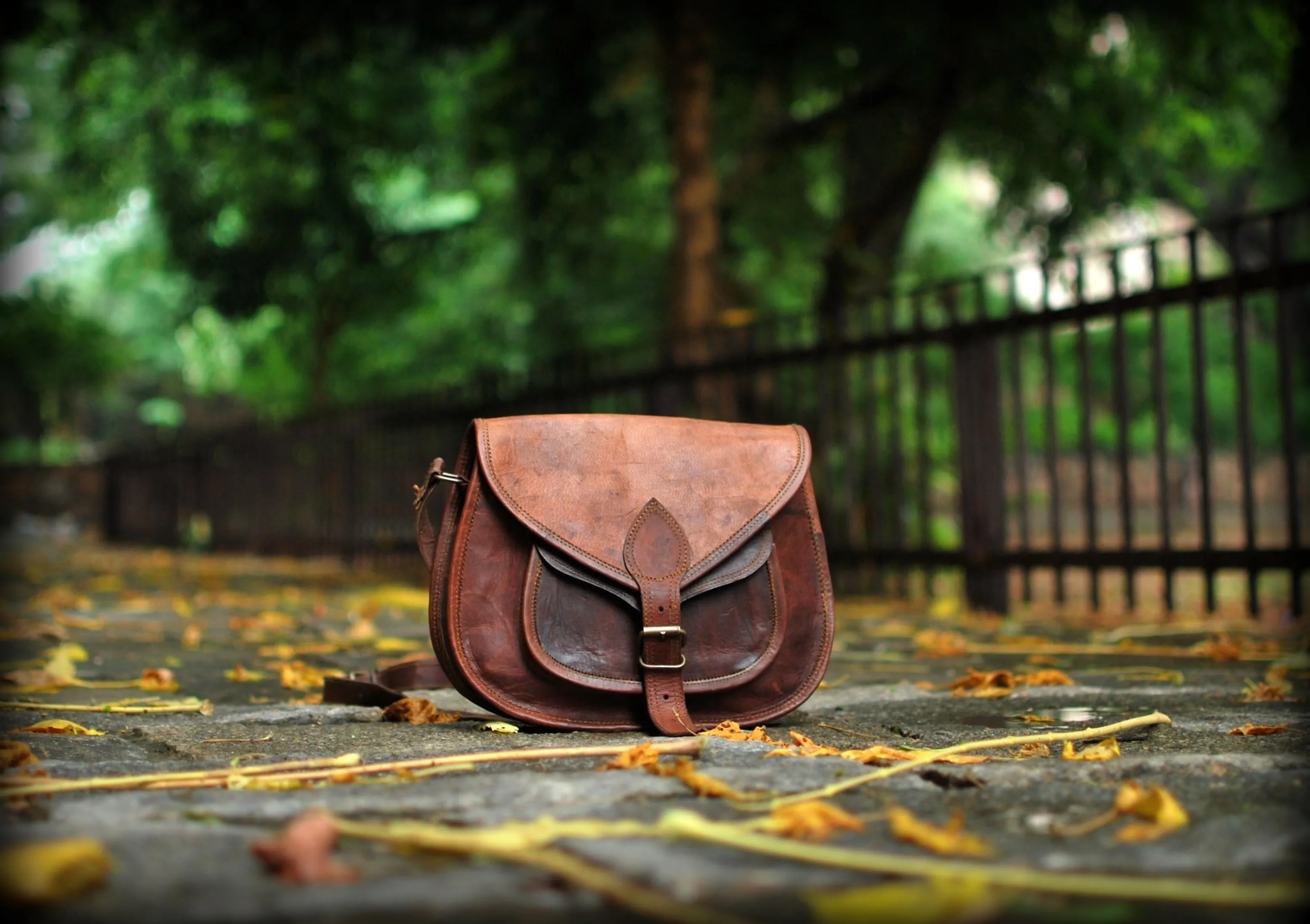 Rustic Town Leather Crossbody Sling Bag