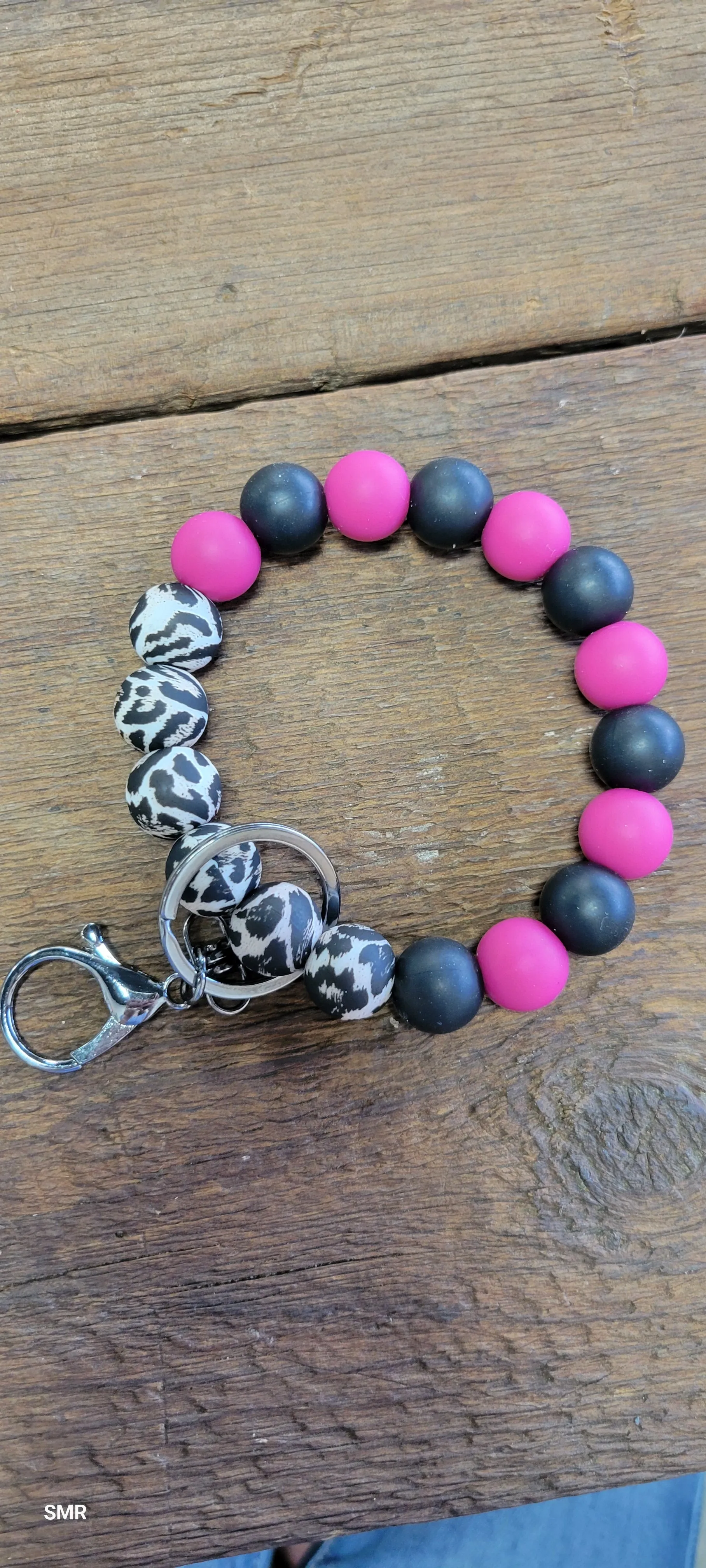 Silicone beaded keychain