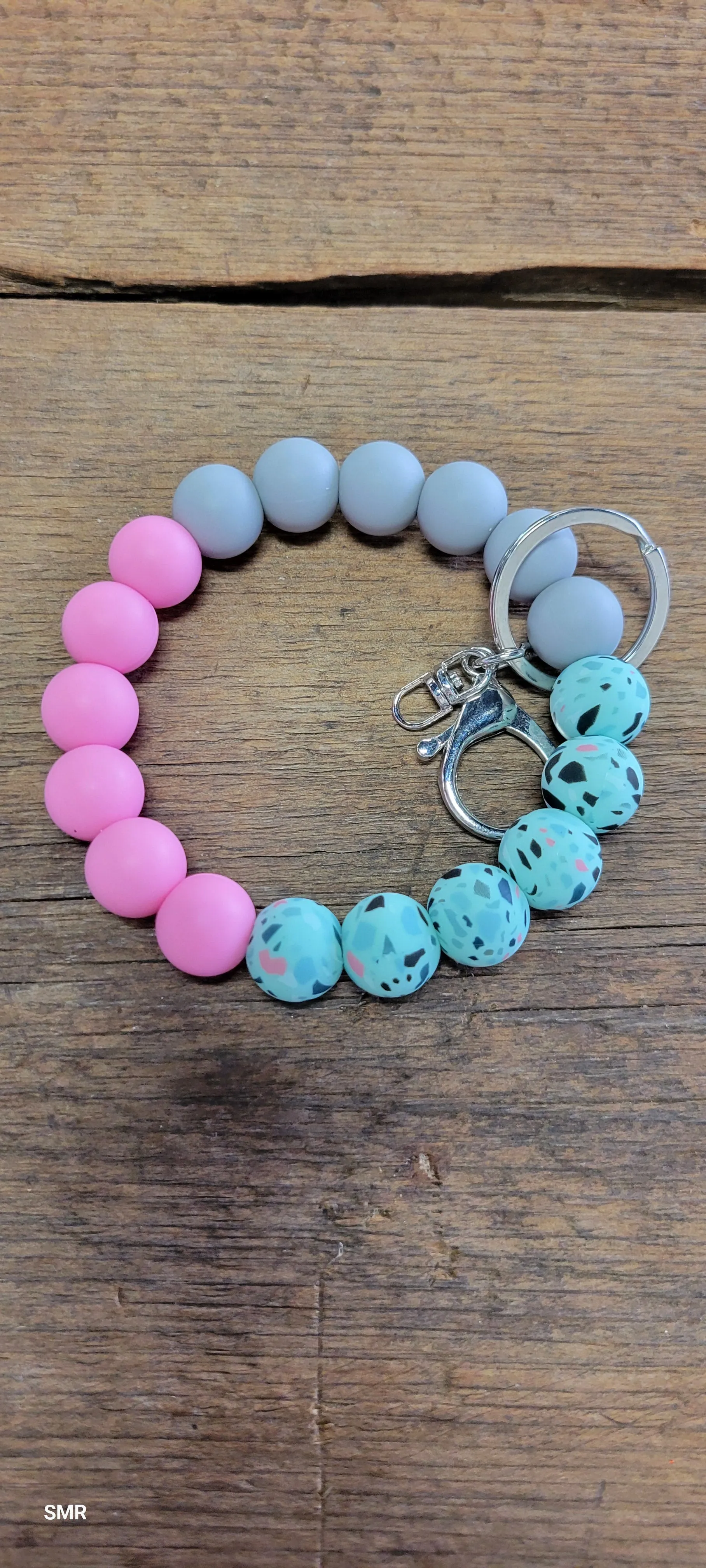 Silicone beaded keychain