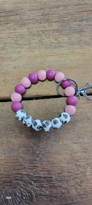 Silicone beaded keychain