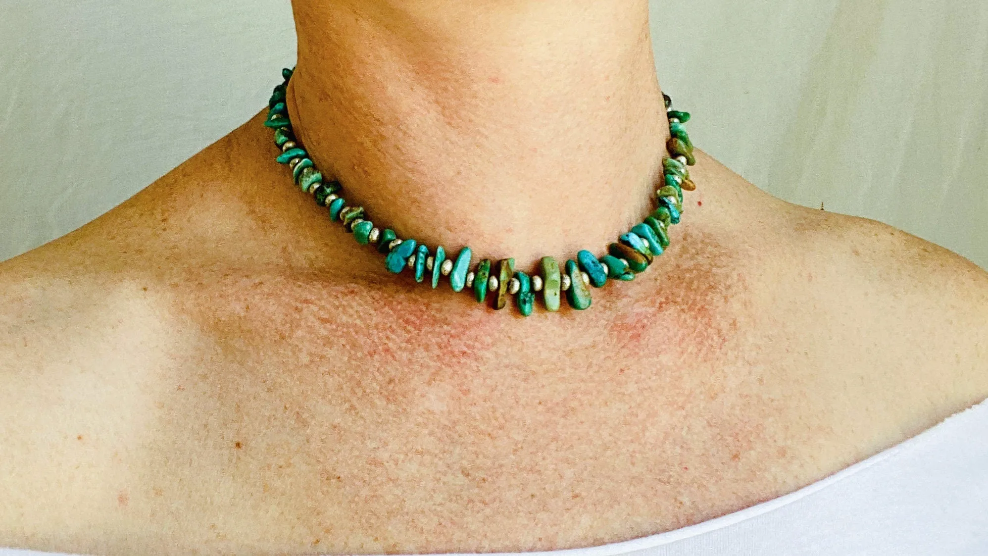 Turquoise and Sterling Necklace. 0247