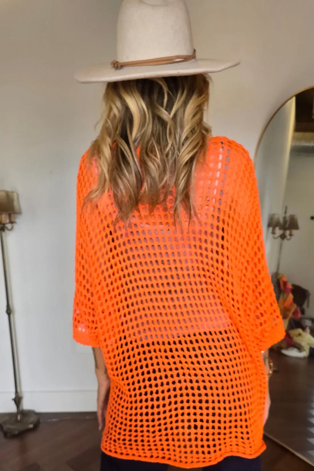 V-Neck Crochet Sweater