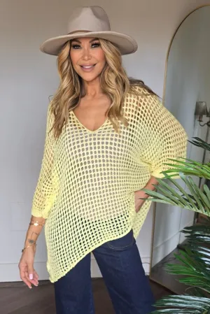 V-Neck Crochet Sweater